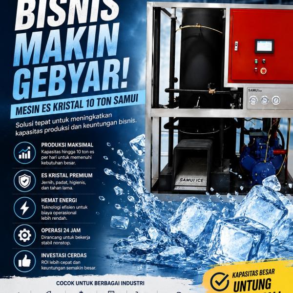 Mesin Es Kristal 10 Ton SAMUI untuk Meningkatkan Kapasitas Produksi Bisnis